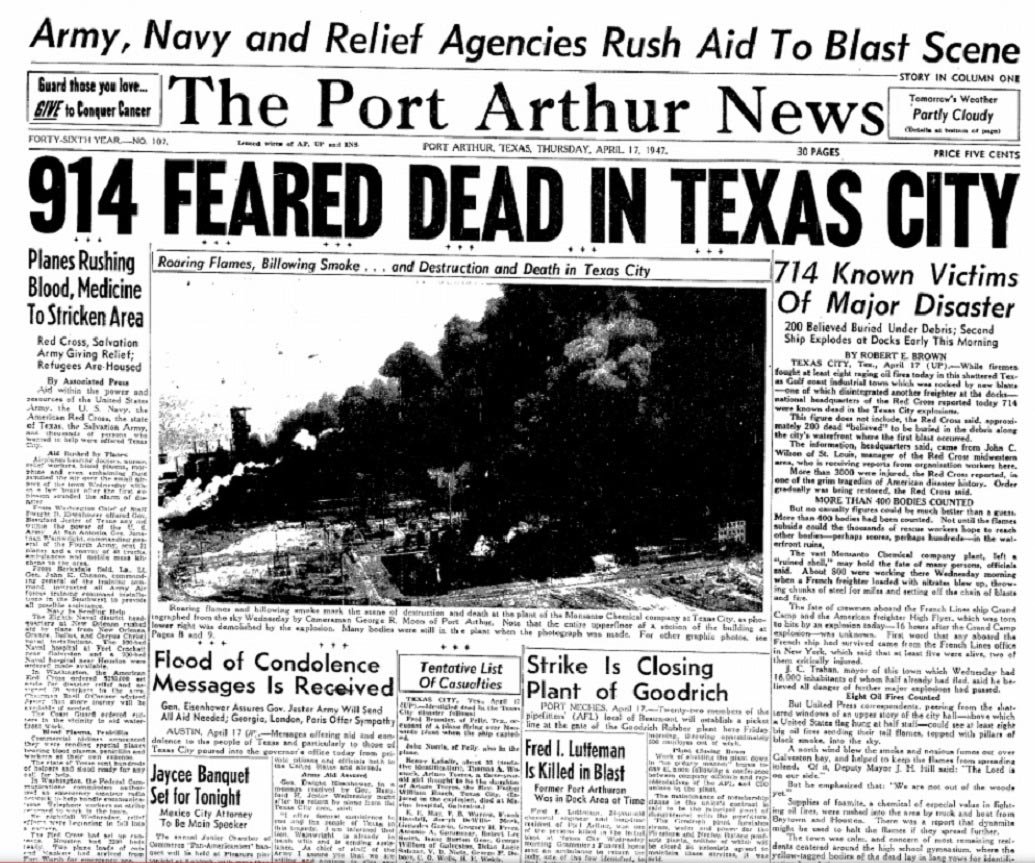 Texas City Disaster Deadliest Industrial Accident in U.S. History