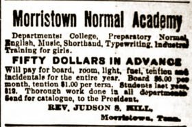 Morristown Normal Academy advertisement 1894