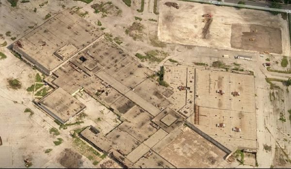 Aerial view of Dixie Square Mall prior to demolition