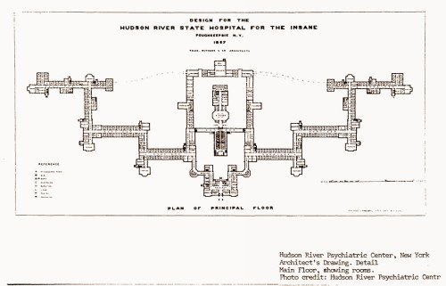 Frank Withers original design for the Hudson River State Hospital for the Insane