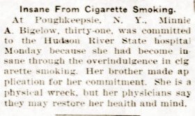 Insane from cigarette smoking