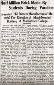 Morristown College students make 500,000 bricks 1921 Morristown College students make 500,000 bricks 1921