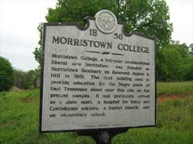 Morristown College historic site signage Morristown College historic site signage