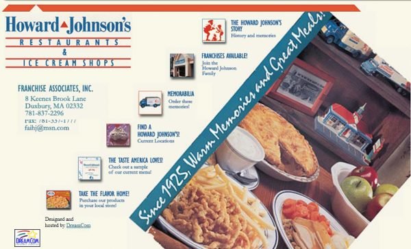 Franchise Associates Inc. Howard Johnson's website, circa 2001
