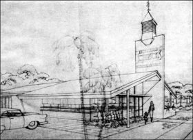 Rufus Nims Howard Johnson design sketch blueprint Rufus Nims prototype Howard Johnson's restaurant